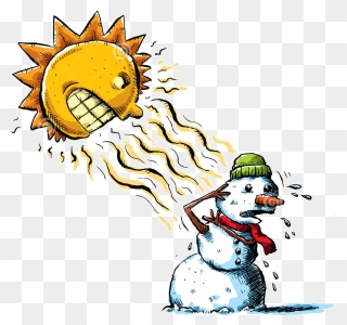 Snowman Melting In Sun Clipart