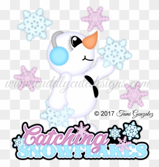 Catching Snowflakes - Cartoon Clipart