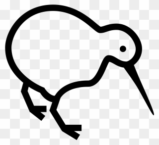 Clipart Bird Weka - Kiwi Bird Line Drawing - Png Download