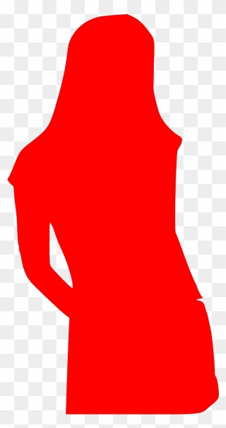 Red Silhouette Of A Girl Clipart