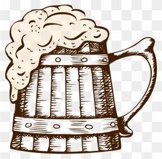 Vector Wooden Beer Mug Clipart