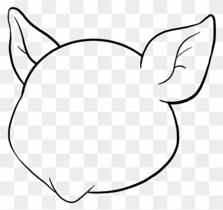 How To Draw Baby Pig - Line Art Clipart