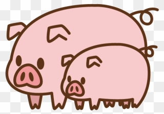 Domestic Pig Silhouette Clip Art - Cartoon Pig Transparent - Png Download