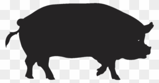 Pork Clipart Pig Tail - Black And White Pig Silhouette - Png Download