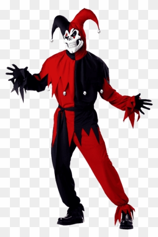 California Costume Men"s Adult- Red Evil Jester - Black And Red Joker Costume Clipart