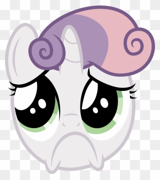 Sweetie Belle Sadness Crying Face Clip Art - Funny Face Meme Cartoon - Png Download