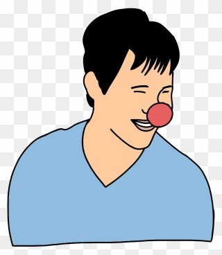 Laughing Man With A Red Nose Clipart - Red Nose Clipart - Png Download