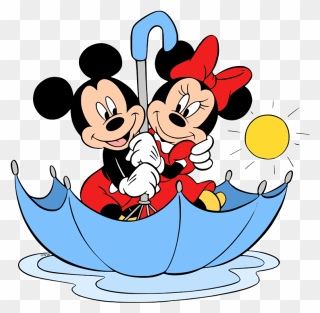 Mickey Minnie Umbrella Clipart - Png Download