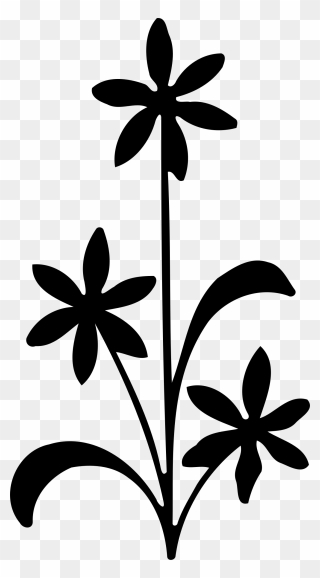Flower Silhouette Visual Arts Clip Art - Flower With Stem Silhouette - Png Download