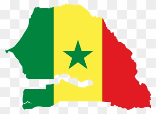 Flag Map Of Senegal Drapeau Bandiera Bandeira Flagga - Senegal Flag Map Clipart