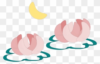 Water Lily And Moon Clip Arts - Clip Art - Png Download