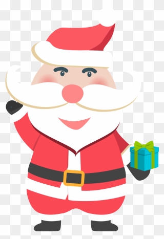 Christmas Santa Claus Gift Present Png And Vector- - Santa Cartoon Costume Png Clipart
