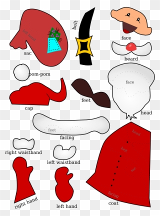 Santa Claus Handicraft Sheet - Colourful Pictures Of Santa Claus Clipart