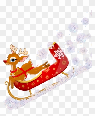 #freetoedit #reindeer #sleigh #santa #snow #snowflake - Santa Claus Sleigh Cartoon Clipart