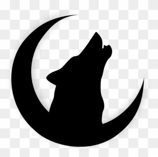 Clip Art Gray Wolf Drawing Moon Silhouette - Silhouette Wolf Howl At The Moon - Png Download