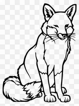 Red Fox Coloring Page Clipart