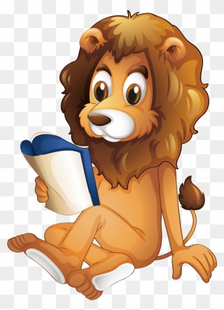 Reading Lion Clipart