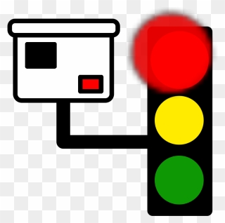 Red Light Camera Svg Clip Arts - Traffic Light Red In Cartoon - Png Download