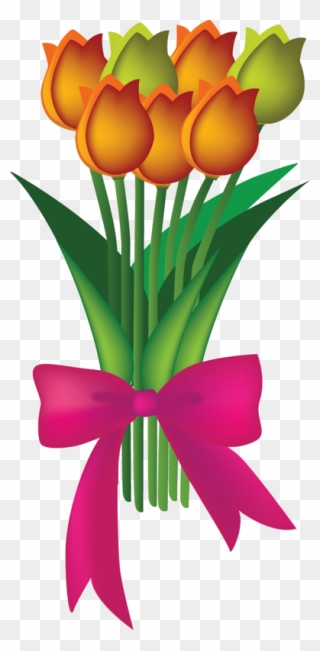 Flower Clipart, Carrie, Flower Art, Clip Art - Tulip Flower - Png Download