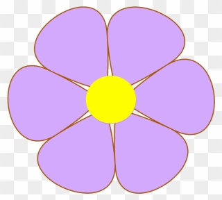 Purple Flower Outline Svg Clip Arts - Flower Svg Clker - Png Download