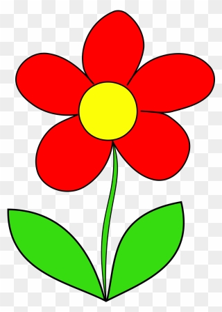 Flower With Leaves Clipart - Png Download