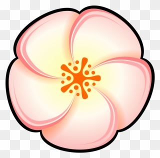 Pink,flower,peach - Free Cartoon Peach Flower Clipart