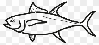 Yellowfin Dorsal Fin Clipart Svg Royalty Free Download - Tuna Black And White Clipart - Png Download