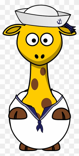 Giraffe Sailor Clipart - Clipart Cartoon Animals Giraffe - Png Download