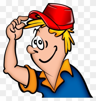 Boy In Red Cap - Put On A Hat Clipart