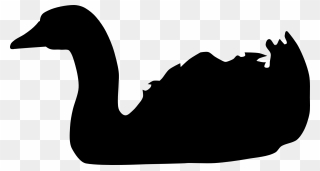 Duck Clip Art Silhouette Neck Beak - Transparent Swan Silhouette - Png Download