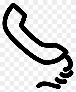 Telephone Auricular Hand Drawn Outline - Phone Cable Icon Png Clipart