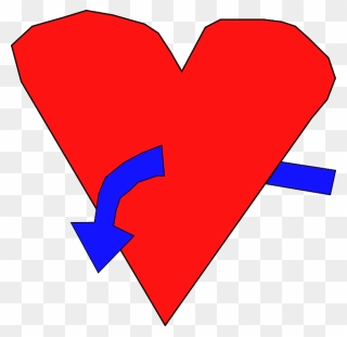 Red, Blue, Arrow, Drawing, Heart, Hart, Curved, With - Clip Art - Png Download
