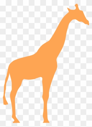 Northern Giraffe Silhouette Clip Art - Orange Giraffe Silhouette - Png Download