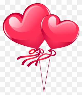 Clipart Love Balloon - Valentine Heart Balloon Png Transparent Png