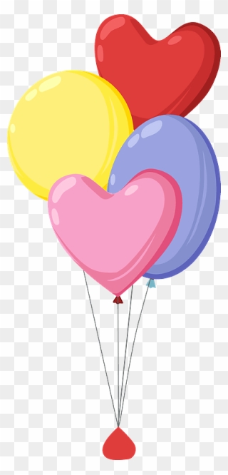Balloons Clipart - Heart - Png Download