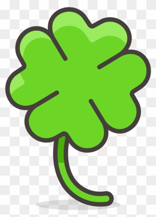 Four Leaf Clover Emoji Clipart - Clover Emoji - Png Download