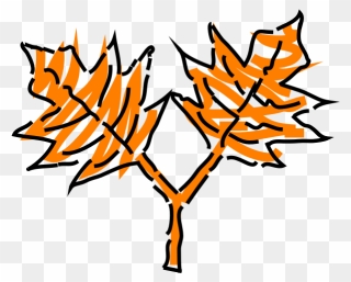 Orange Leaves Drawing Vector Image - Estaciones Del Año Png Clipart