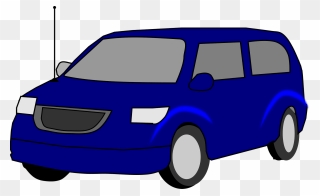 Clipart Blue Minivan - Png Download