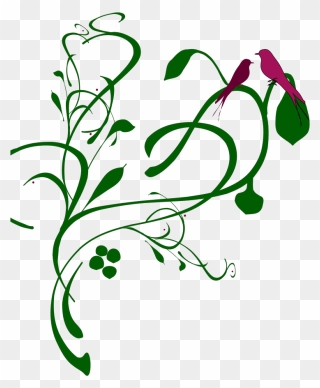 Birds On A Branch Svg Clip Arts - Vines Clip Art - Png Download
