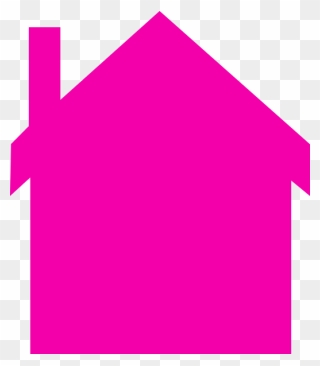 Pink House Silhouette Clip Art - Pink House Clipart - Png Download