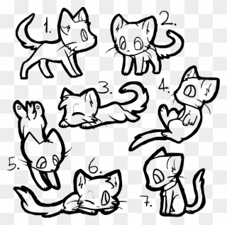 Kitty Cat Line Drawing Transparent Png Clipart Free - Warrior Cat Adoptable Base