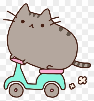 Moped Cat Clipart Png - Pusheen Scooter Gif Transparent Png