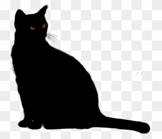 Red-eyed Black Cat Clipart - Black Cat - Png Download
