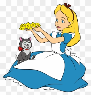 White Rabbit Queen Of Hearts Caterpillar Cheshire Cat - Alice In Wonderland And Her Cat Clipart