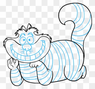 How To Draw The Cheshire Cat - Cheshire Cat Drawing Easy Clipart