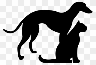 Cat And Dog Silhouette Clipart Jpg Transparent Library - Cat And Dog Silhouette Png