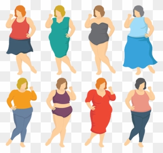 Woman Fat Dress Illustration Clipart