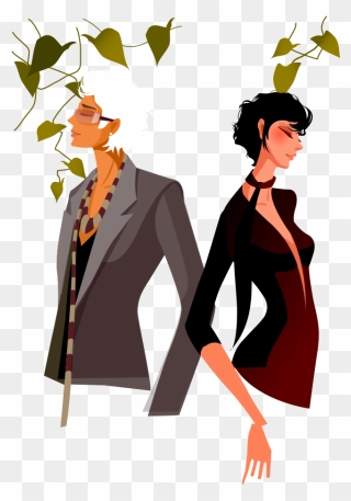 Royalty Free Clip Art - Women And Man Back Clipart - Png Download