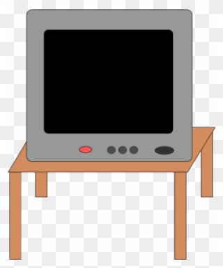 Tv On The Table Cartoon Clipart