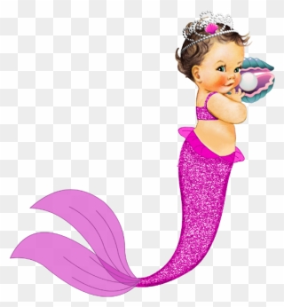 Free Mermaid Baby Clipart - Png Download